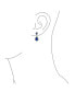 ფოტო #3 პროდუქტის Blue Simulated Sapphire Pave CZ Halo Teardrop Pear Shape Dangle Drop Statement Earrings For Women Prom Silver Plated