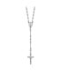 Фото #1 товара Diamond2Deal 14K White Gold Polished Faceted Beads Rosary Pendant Necklace 18"