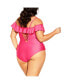 ფოტო #2 პროდუქტის Women's Plus Size Ingrid Ruffle 1 Piece Swimsuit