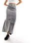 Vero Moda denim maxi skirt in washed grey