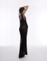 Фото #3 товара Topshop knitted wave stitch column maxi dress in black