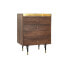 Chest of drawers DKD Home Decor Black Golden Metal Dark brown Mango wood Modern (70 x 45 x 92 cm)