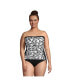 Фото #4 товара Plus Size Chlorine Resistant Bandeau Tankini Swimsuit Top with Removable Adjustable Straps