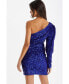 ფოტო #2 პროდუქტის Women's One-Shoulder Sequin Bodycon Dress