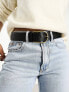 ASOS DESIGN half moon waist and hip jeans belt in black