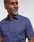 Men's Short Sleeve Button-Front Heathered Shirt Midnight Heather, S - фото #2