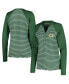 ფოტო #1 პროდუქტის Women's Green Green Bay Packers Maverick Waffle Henley Long Sleeve T-shirt