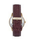 Men Davies Leather Watch - Gold/Brown, 44mm