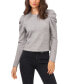 Women's Draped Shoulder Long Sleeve Crew Neck Top