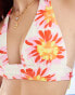 Фото #4 товара Reclaimed Vintage halter bikini top in pink and orange floral print