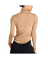 ფოტო #3 პროდუქტის Regular Size Adult Women Washable Cashmere Turtleneck Long Sleeve T-Shirt