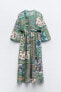 Фото #5 товара Платье из ткани с принтом в стиле пэчворк ZARA