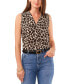 Women's Sleeveless V-Neck Leopard-Print Top