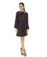 Фото #1 товара Women's Snakeskin-Print Plisse Long-Sleeve Dress