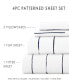 Home Collection Premium Ultra Soft Distressed Field Stripe Pattern 4 Piece Bed Sheets Set, California King