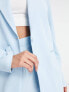 Фото #3 товара ASOS DESIGN Tall jersey slouchy suit blazer in pale blue