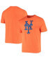 Фото #1 товара Men's Heathered Orange New York Mets Weathered Official Logo Tri-Blend T-shirt