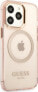 Guess Guess GUHMP13LHTCMP iPhone 13 Pro / 13 6,1" różowy/pink hard case Gold Outline Translucent MagSafe NoSize