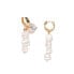 ფოტო #1 პროდუქტის 18K Gold Plated Freshwater Pearls with a Diamond-like Zirconia Heart Charm - Cassie Earrings For Women