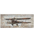 Фото #1 товара Model airplane Metallic Handed Painted Rugged Wooden Wall Art, 24" x 60" x 2.6"