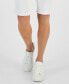 Фото #5 товара Petite Mid Rise Raw-Edge Denim Bermuda Shorts, Created for Macy's