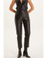 ფოტო #1 პროდუქტის Women's Leather Fashion Pants, Black