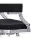 Фото #3 товара Saturn 30" Bar Height Swivel Gray Artificial leather and Brushed Stainless Steel Bar Stool