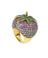 ფოტო #1 პროდუქტის Pink Cubic Zirconia Strawberry Cocktail Ring