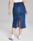 ფოტო #2 პროდუქტის Women's High-Waist Denim Midi Skirt, Created for Macy's
