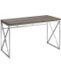 Фото #2 товара 48"L Chrome Metal Computer Desk in Dark Taupe