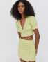 Pull&Bear gingham skirt co-ord in green