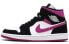 Фото #1 товара Кроссовки Nike Air Jordan 1 Mid Magenta (W) (Белый, Розовый, Черный)