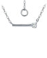 ფოტო #1 პროდუქტის Cubic Zirconia Solitaire Bar Pendant Necklace, 16" + 2" extender, Created for Macy's