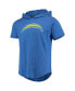 Фото #3 товара Men's Derwin James Jr. Heathered Powder Blue Los Angeles Chargers Player Name and Number Tri-Blend Hoodie T-shirt