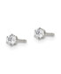 Stainless Steel Polished Round CZ Stud Earrings