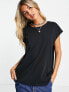 Noisy May scoop neck t-shirt in black