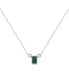 Фото #1 товара LuvMyJewelry emerald Gemstone Round Natural Diamond 14K White Gold Birthstone Necklace