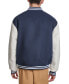 Men's Colorblocked Mixed-Media Varsity Jacket