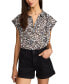 Фото #5 товара Women's Cotton Floral Collared Popover Blouse