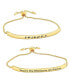 TV Show Themed Gold Plated Bar Bracelets, Logo and You're the Monica to my Rachel - Set of 2