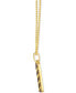 ფოტო #2 პროდუქტის Chocolatier® Men's Chocolate Diamond Chevron Dog Tag 24" Pendant Necklace (1/2 ct. t.w.) in 14k Gold
