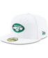 ფოტო #1 პროდუქტის Men's White New York Jets Omaha 59FIFTY Fitted Hat