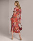 ფოტო #3 პროდუქტის Donna Karan Women's Floral-Print Button-Front Dress