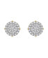 ფოტო #2 პროდუქტის Round Cut Natural Certified Diamond (0.93 cttw) 14k Yellow Gold Earrings Dartboard Stud Design