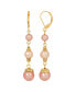 ფოტო #1 პროდუქტის Pink and White Drop Imitation Pearl Earrings