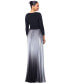 Women's Ombré Pleated 3/4-Sleeve Gown