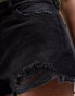 Pimkie distressed high waisted denim shorts in black Черный, 34 - фото #5