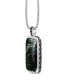 Фото #2 товара Seraphinite Gemstone Sterling Silver Men Tag in Black Rhodium Plated with Chain