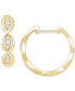 ფოტო #3 პროდუქტის Diamond Oval Openwork Hoop Earrings (1/6 ct. t.w.) in 10k Gold