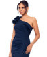 ფოტო #4 პროდუქტის Petite Ruffled One-Shoulder Side-Slit Gown